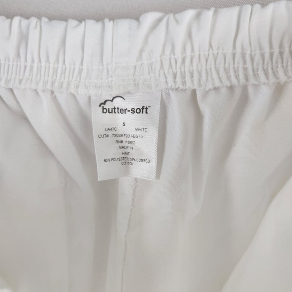 SOLD*****butter soft white scrub pants / flared leg workwear bottoms - Picture 3 of 12